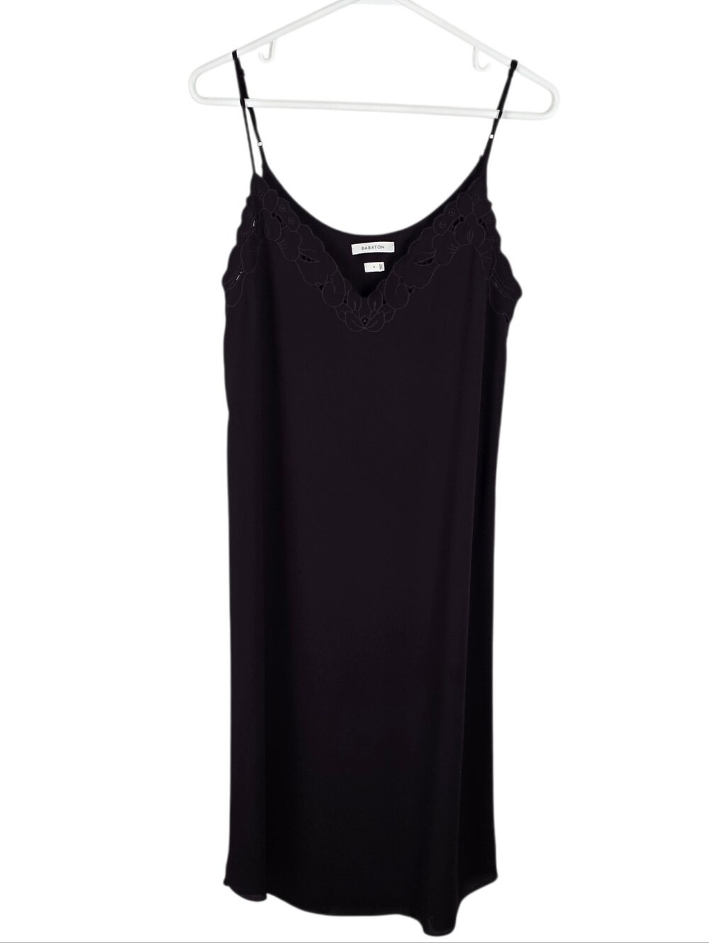 Aritzia Babaton V Neck Slip Midi Dress S Plum Purple Floral Lace Trim 90's